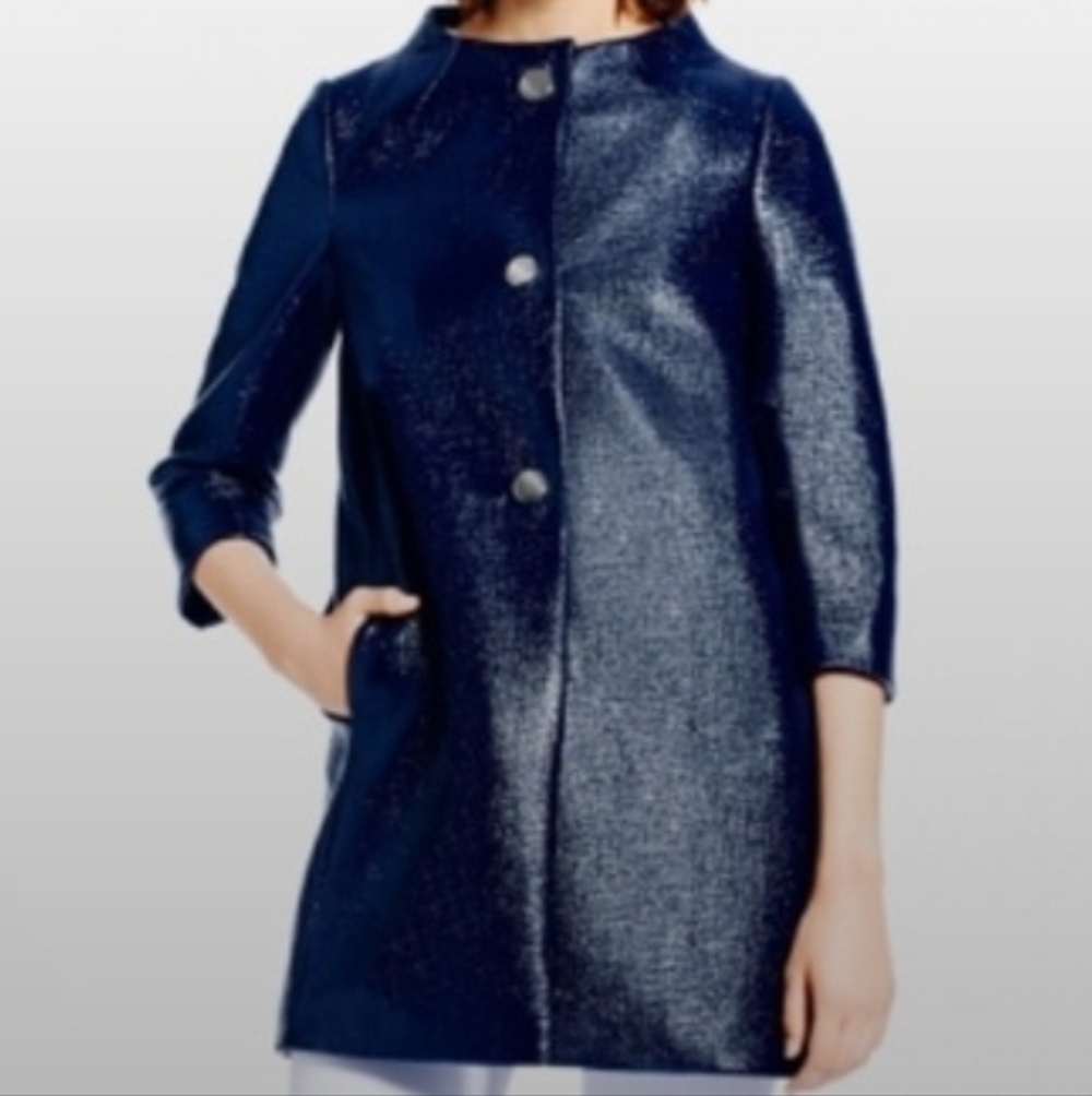 Kate Spade Navy Lacquered Coat